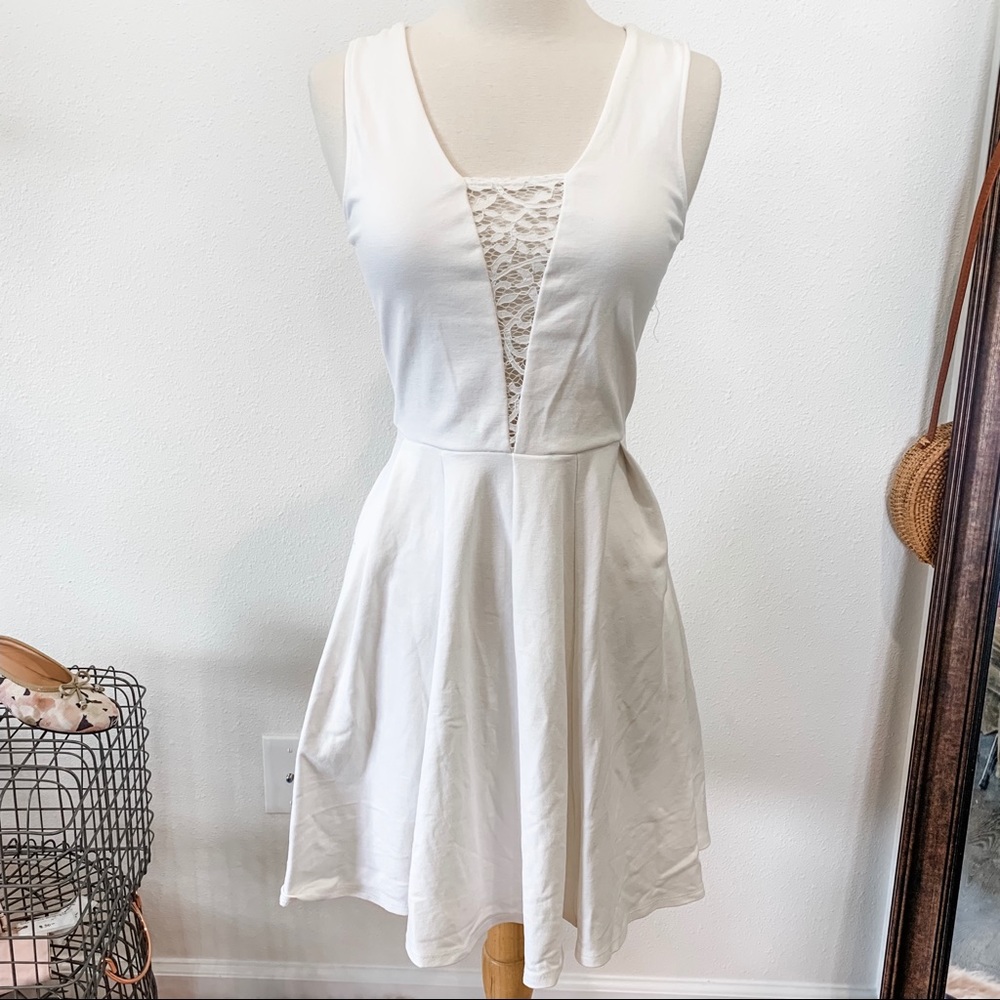 Lulu’s white lace skater dress